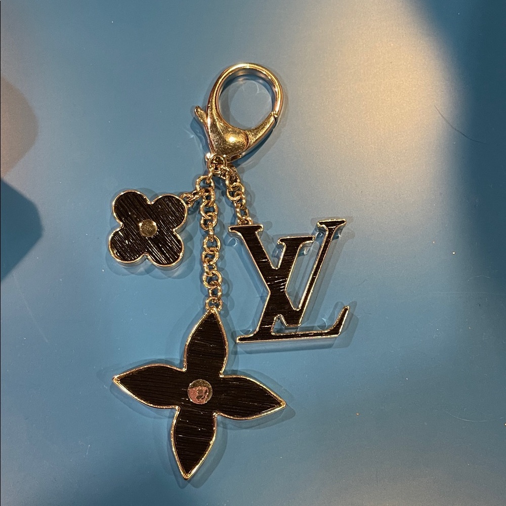 Louis Vuitton Black and Gold Charm Keychain